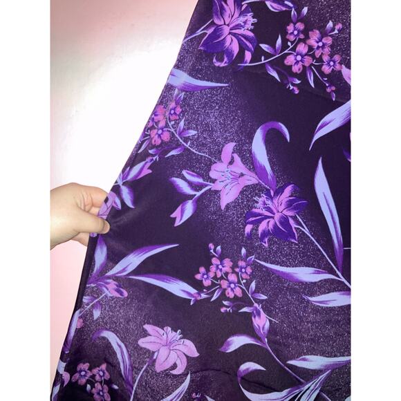 Fashion Bug purple floral long dress size 12 - Picture 2 of 6